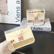 コスメボックス メイクボックス コスメケース リップケース 口紅ケース 口紅入れ レディース 女性 収納雑貨 整理用品 卓上収納 コスメ関連雑貨 引出し リボン 透明 クリア シンプル カジュアル フェミニン ガーリー 可愛い かわいい キュート おしゃれ