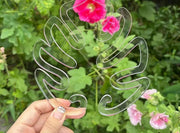 トレリス 植物支柱 園芸支柱 つる性植物用 単品 1個 植物 花 園芸 ガーデニング用品 観葉植物 植木鉢 誘引 サポート 簡単 設置 クリア 透明 リーフ型 お洒落