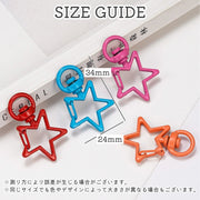 キーホルダーパーツ キーリング 同色20個セット クラフトパーツ ハンドメイド DIY ナスカン スター カラフル かわいい
