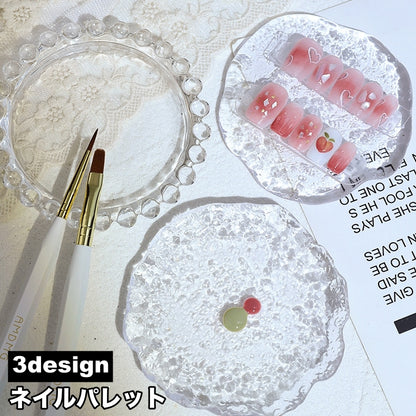 ネイルパレット ミキシングプレート ネイルアート クリア 凹凸デザイン ネイル用ミキシングトレイ 商品画像