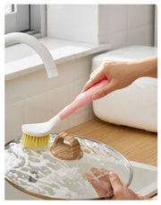 フライパン用ブラシ 柄付きブラシ キッチンブラシ たわし タワシ キッチン用 台所用品 調理器具 洗い物 掃除 水回り 持ち手 フライパン 鍋 フック用穴付き