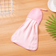 ループ付きタオル ハンドタオル 日用品 キッチン用品 お手拭き 引っ掛け 吊り下げ 紐付きシンプル バス用 洗面所 トイレ 子供 キッズ