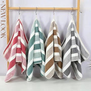 フェイスタオル 35×75cm ストライプ 無地 単色 柔らかい ふんわり ふわふわ やわらか 洗面 手洗い 汗拭き 洗顔 お風呂 シンプル ベーシック 普段使い おしゃれ かわいい 日用品雑貨