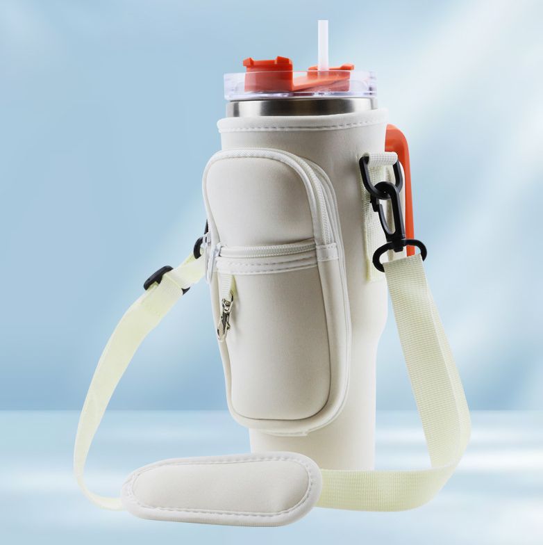 ボトルカバー 水筒カバー 肩掛け ショルダーストラップ付き ひも付き ポケット 商品画像2