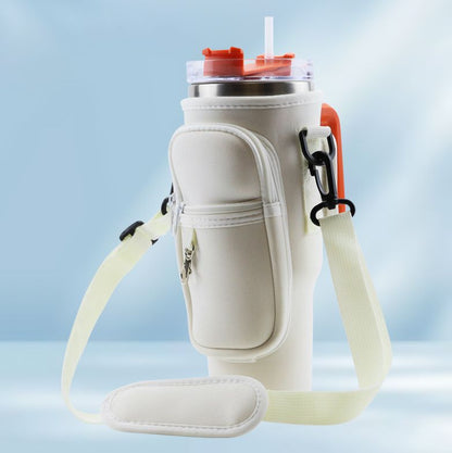 ボトルカバー 水筒カバー 肩掛け ショルダーストラップ付き ひも付き ポケット 商品画像2