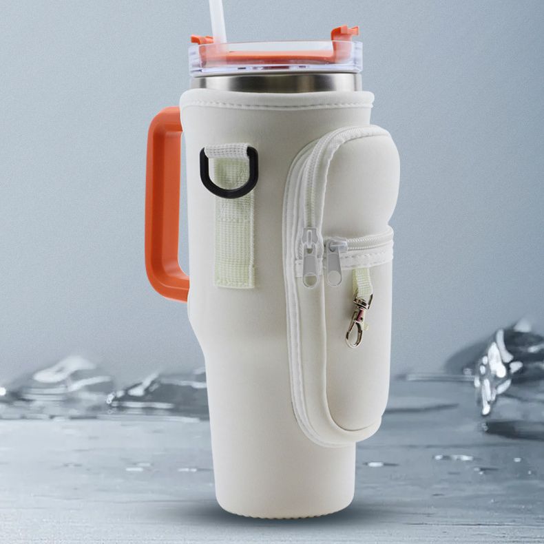 ボトルカバー 水筒カバー 肩掛け ショルダーストラップ付き ひも付き ポケット 商品画像3