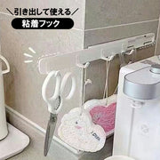 粘着フック 多機能フック スライドフック キッチンツールフック キッチン用品 取り出し楽ちん キッチン小物掛け バスルーム 小物掛け タオル掛け 浴室 壁掛け 台所 洗面所 お風呂 トイレ
