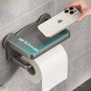トイレットペーパーホルダー 壁掛け スマホ置き ティッシュホルダー 収納棚 多機能 小物置き シンプル 簡単取り付け バスルーム キッチン トイレ用品