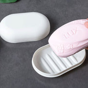 石けんケース 2個セット 石鹸入れ ソープディッシュ ソープトレー 石けん置き 石けん容器 フタ付き 旅行 携帯 シンプル おしゃれ 楕円形