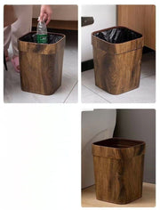 ゴミ箱 ダストボックス 木目調 ゴミ袋が隠せる スクエア 角型 フタ無し 12L 14L ゴミ入れ くずかご 欧風 おしゃれ シンプル インテリア シック リビング ダイニング 寝室 オフィス バスルーム ナチュラル
