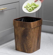 ゴミ箱 ダストボックス 木目調 ゴミ袋が隠せる スクエア 角型 フタ無し 12L 14L ゴミ入れ くずかご 欧風 おしゃれ シンプル インテリア シック リビング ダイニング 寝室 オフィス バスルーム ナチュラル