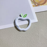 カラビナ 同色5個セット キーホルダー リンゴ型 りんご型 アクセサリーパーツ ミニ 小さめ 金具 手芸 ハンドメイド DIY 手作り クラフト材料 おしゃれ かわいい 吊り下げ ぶら下げ カラバリ豊富