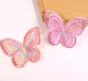 ワッペン アップリケ 6個セット レース 刺繍 蝶 バタフライ クラフト ハンドメイド 装飾 手芸材料 DIY 可愛い おしゃれ