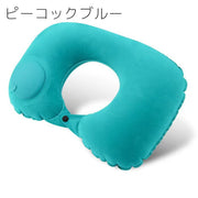 ネックピロー 首枕 空気枕 エアー枕 クッション 折りたたみ スナップボタン 仮眠 昼寝 リラックス 旅行 トラベル 飛行機 電車 車 長時間移動 出張 安眠グッズ 便利