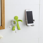ウォールフック 単品 1個 壁掛け 吊り下げ 片付け 収納 スマホスタンド フック 鍵 小物 曲がる 変形 人型 粘着テープ 穴あけ不要 リビング 玄関 洗面所 デスク周り ユニーク 面白い かわいい