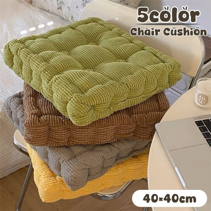 チェアクッション 座布団 クッション 厚み10cm 40×40cm コーデュロイ 分厚い ふかふか 厚手 チェア 椅子 シンプル 無地 かわいい おしゃれ スクエア 四角 いすクッション キュート チェアパッド ふんわり