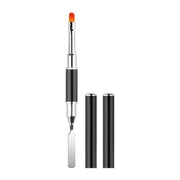 ネイルアートブラシ スパチュラ 2way キャップ付き ネイルアート用品 ラウンド フラット 丸筆 平筆 セルフネイル ネイルチップ ジェルネイル ポリジェル ネイル筆 ネイルツール