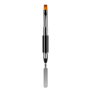 ネイルアートブラシ スパチュラ 2way キャップ付き ネイルアート用品 ラウンド フラット 丸筆 平筆 セルフネイル ネイルチップ ジェルネイル ポリジェル ネイル筆 ネイルツール