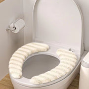 便座シート 便座カバー 貼り付け O型 U型 トイレ用品 便座クッション 粘着式 繰り返し使える 水洗い可能 便利 簡単 衛生的 シンプル ふわふわ ボーダー お洒落