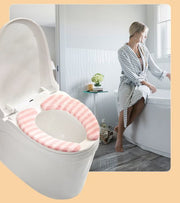便座シート 便座カバー 貼り付け O型 U型 トイレ用品 便座クッション 粘着式 繰り返し使える 水洗い可能 便利 簡単 衛生的 シンプル ふわふわ ボーダー お洒落