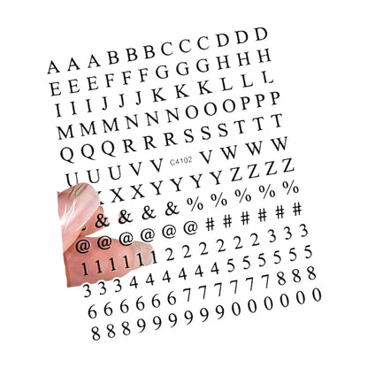 ネイルシール ネイルステッカー アルファベット イニシャル 大文字 記号 ブラック バリエーション画像