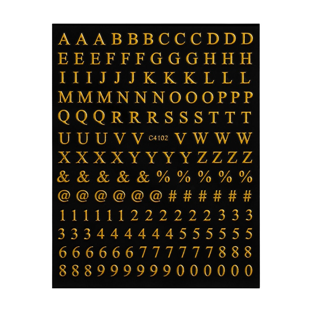 ネイルシール ネイルステッカー アルファベット イニシャル 大文字 記号 数字 デコシール セルフネイル ネイルアート レジン アクセサリー DIY ハンドメイド 貼るだけ カラフル 手帳 デコレーション 銀色 金色 白 黒 ローズゴールド