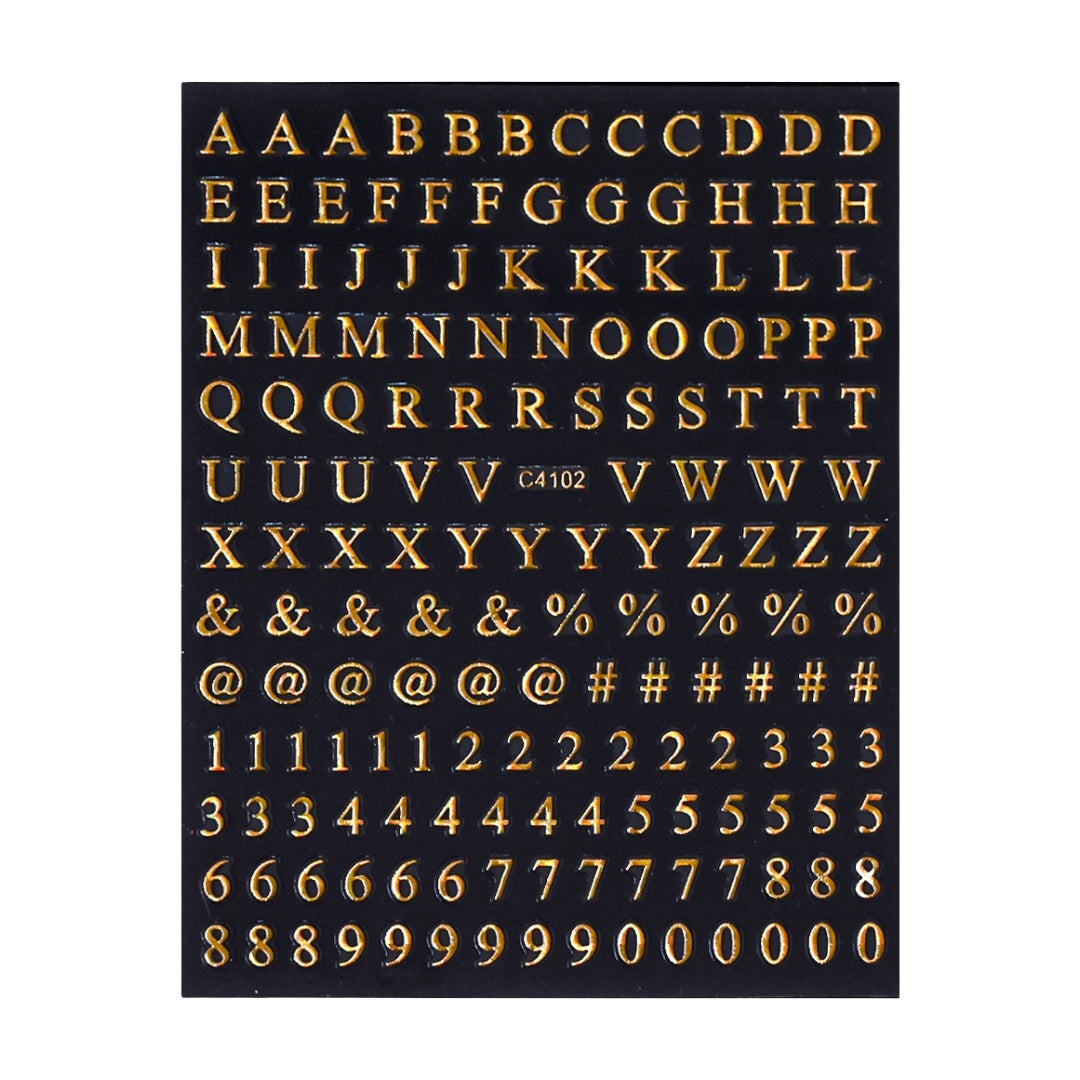 ネイルシール ネイルステッカー アルファベット イニシャル 大文字 記号 ゴールド2 バリエーション画像