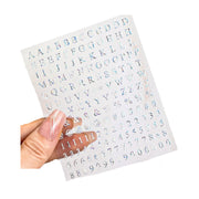 ネイルシール ネイルステッカー アルファベット イニシャル 大文字 記号 数字 デコシール セルフネイル ネイルアート レジン アクセサリー DIY ハンドメイド 貼るだけ カラフル 手帳 デコレーション 銀色 金色 白 黒 ローズゴールド
