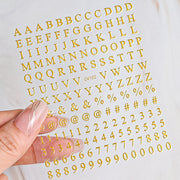 ネイルシール ネイルステッカー アルファベット イニシャル 大文字 記号 数字 デコシール セルフネイル ネイルアート レジン アクセサリー DIY ハンドメイド 貼るだけ カラフル 手帳 デコレーション 銀色 金色 白 黒 ローズゴールド