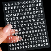 ネイルシール ネイルステッカー アルファベット イニシャル 大文字 記号 数字 デコシール セルフネイル ネイルアート レジン アクセサリー DIY ハンドメイド 貼るだけ カラフル 手帳 デコレーション 銀色 金色 白 黒 ローズゴールド