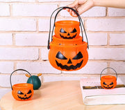 ハロウィンバケツ 5個セット パンプキンばけつ かぼちゃ 仮装 子供 お菓子入れ 入れ物 かご バッグ パーティーグッズ 飾り 装飾 飾り付け ジャックオーランタン 顔つき インテリア雑貨 イベント用品 おしゃれ かわいい オレンジ