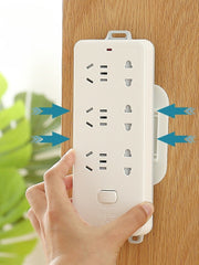 電源タップホルダー 2ペア 2組セット 壁掛け 粘着テープ 取り付け 固定 収納 テープ 貼り付け リモコン 電源タップ ルーター 簡単 便利 スタイリッシュ すっきり アイデアグッズ ホワイト 白