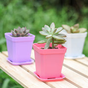 植木鉢 4個セット フラワーポット プランター ミニ 観葉植物 多肉植物 ガーデニング 園芸用品 スクエア お洒落 盆栽 シンプル 室内 屋外 インテリア