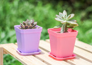 植木鉢 4個セット フラワーポット プランター ミニ 観葉植物 多肉植物 ガーデニング 園芸用品 スクエア お洒落 盆栽 シンプル 室内 屋外 インテリア