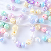 アクリルビーズ 10個セット 直径14mm ハンドメイド アクセサリーパーツ 材料 手作り 手芸 DIY カボチャ型 かわいい