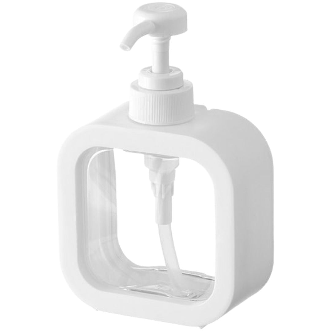 ソープボトル ディスペンサー 300ml 500ml 日用品雑貨 バス用品 詰め替えボトル プラスチック製 ポンプ シャンプー ハンドソープ 洗剤 液体 詰替え容器 クリア 透明 浴室 バスルーム 洗面所 キッチン 台所