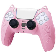 PS5コントローラー用 プレイステーション5用 プレステ5用 プロテクトカバー シリコン製 保護 滑り止め 耐衝撃 猫耳 可愛い
