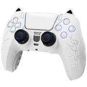 PS5コントローラー用 プレイステーション5用 プレステ5用 プロテクトカバー シリコン製 保護 滑り止め 耐衝撃 猫耳 可愛い