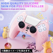 PS5コントローラー用 プレイステーション5用 プレステ5用 プロテクトカバー シリコン製 保護 滑り止め 耐衝撃 猫耳 可愛い