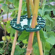 園芸用支柱サポートプレート 2個セット 支柱ホルダー 12穴 支柱用部品 つる植物用 エンドウ豆 スイートピー トマト キュウリ 支柱固定 円形 ラウンド型 家庭菜園 農業 ガーデニング 野菜 花 園芸用品