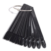 カラーチャート ネイルチャート スティック 20本入り ネイル用品 色見本 クリア 透明 ブラック ホワイト リング付き ネイルサロン 道具 サンプル アート見本 ネイルアート練習 セルフネイル用品 カラー見本