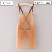 ワークエプロン 首掛け 汚れ防止 防水 ポケット付き 男女兼用 レディース メンズ 料理 キッチン ガーデニング シンプル おしゃれ スタイリッシュ 作業 業務 女性用 男性用