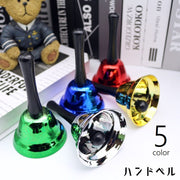 ハンドベル 手振りベル 手振鈴 雑貨 ベル 鈴 ミニハンドベル クリスマスベル コールベル ディナーベル サービスベル 受付カウンター 呼び鈴 音が鳴る パーティベル かわいい シンプル おしゃれ プレゼント ギフト 金色 銀色 青 緑 赤