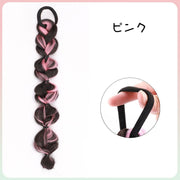 エクステ 2本セット レディース エクステンション カラーエクステ 三つ編み つけ毛 付け毛 部分ウィッグ ヘアゴム ヘアアレンジ ロング おしゃれ コスプレ メッシュ