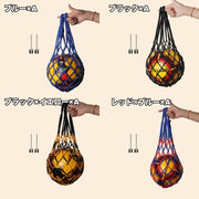 ボールネット 空気針3本付き ボールバック ボール収納 スポーツ用品 針 ボール バスケットボール サッカーボール バレーボール フットサル 持ち運び 手提げ 網 部活