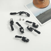 ジッパースライダー 修理 交換用 10個セット 手芸用品 裁縫道具 ジッパーヘッド ファスナートップ ジッパートップ 引手付 チャック ファスナー DIY 衣類 バッグ 鞄 カバン パーカー 黒