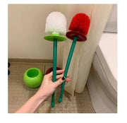 トイレブラシ 掃除ブラシ 収納ケース付き トイレ用品 トイレ掃除 便器磨き 清掃用品 掃除用具 床置き 柄付き 蓋付き さくらんぼ型 チェリー型 インテリア用品 かわいい おしゃれ キュート ワイン 緑 橙 赤