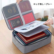 書類収納バッグ 3層式 書類保管ケース 持ち手付き 手提げ 大容量 持ち運び便利 ダイヤルロック付き 3桁 キャリーオンバッグ トラベルバッグ 小物入れ 防犯 防水 内ポケット付き 整理整頓 スッキリ 旅行 出張