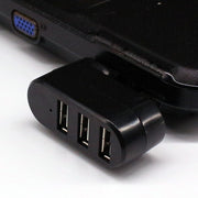 USBハブ 3ポート パソコン周辺機器 HUB USB2.0 回転式 外付け 携帯 データ転送 保存 充電 コンパクト ミニサイズ 便利グッズ シンプル スタイリッシュ 自宅 オフィス 事務用品 PC周辺機器 白 黒