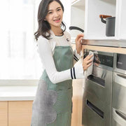エプロン 前掛け キッチンエプロン 胸当てエプロン 首掛けエプロン レディース 手拭き付き ストライプ ポケット付き おしゃれ かわいい 汚れ防止 掃除 家事 料理 日用品雑貨 女性用